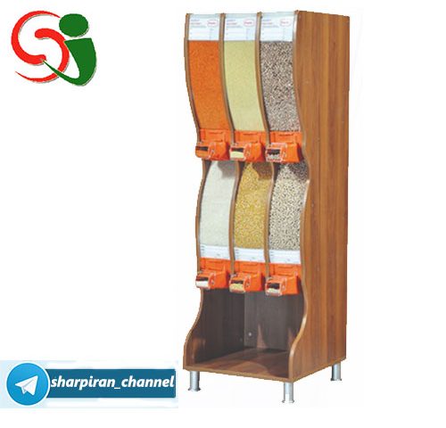 خرید استند آجیل و خشکبار و قفسه حبوبات 6 خانه